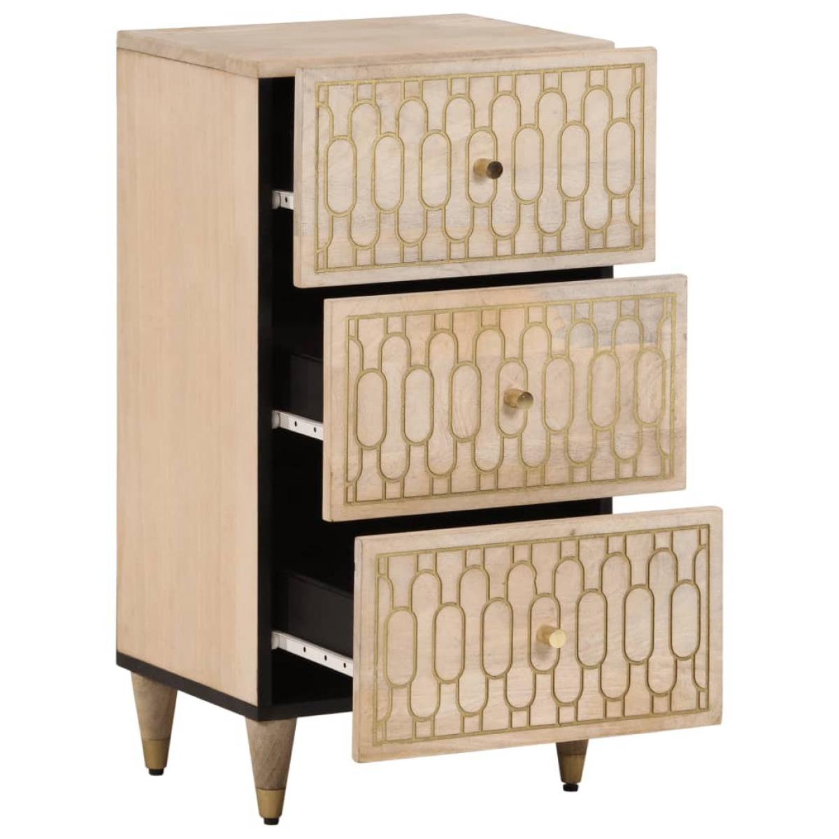 Armario auxiliar madera maciza de mango 40x33x75 cm