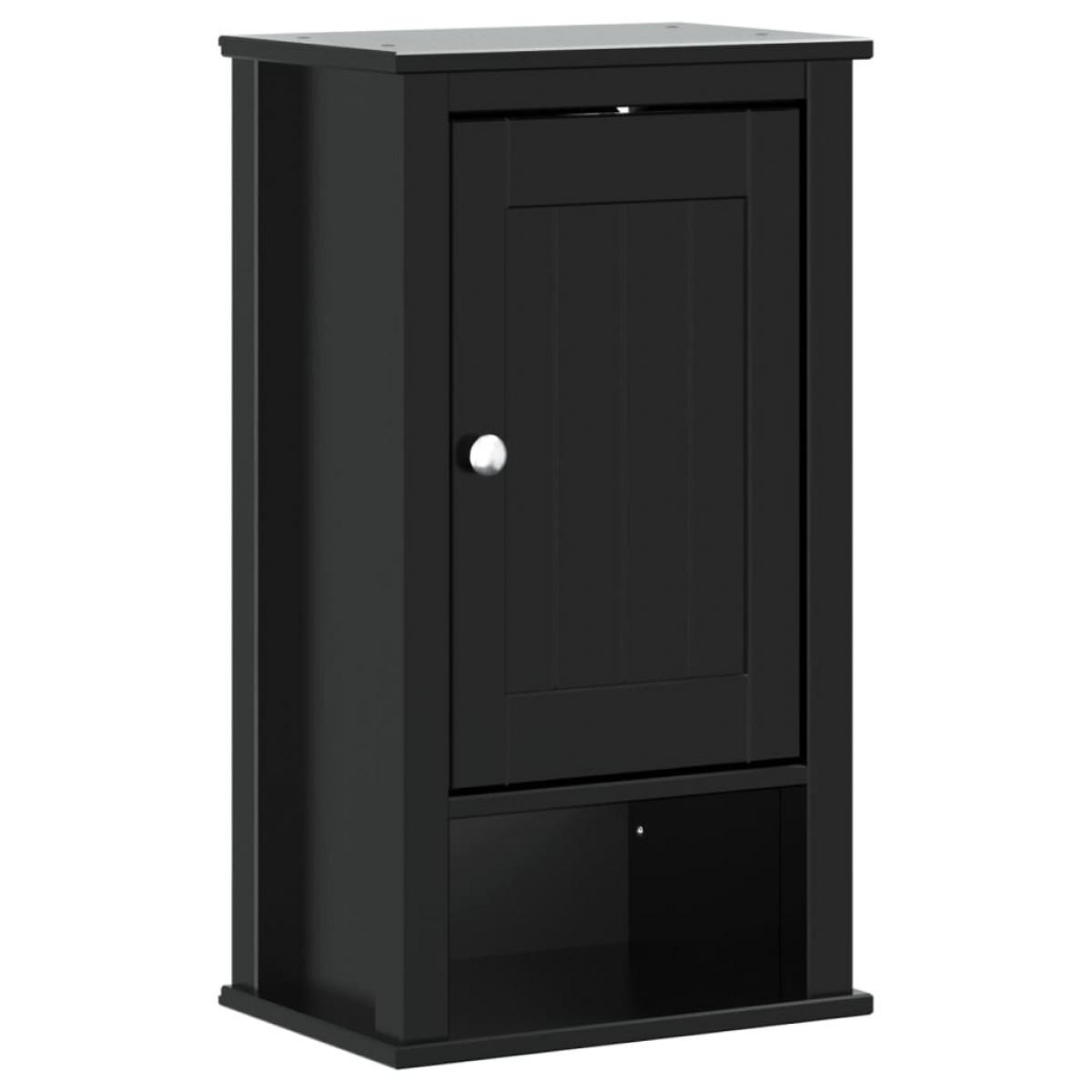 Mueble de pared baño BERG madera maciza pino negro 40x27x71,5cm