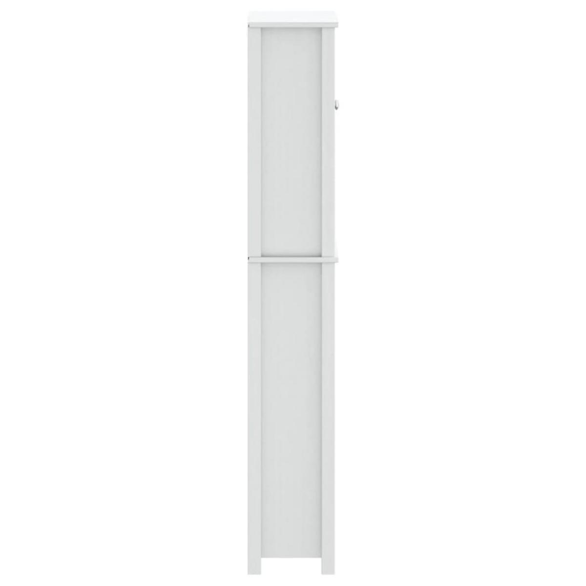 Mueble para inodoro BERG madera maciza blanco 60x27x164,5 cm