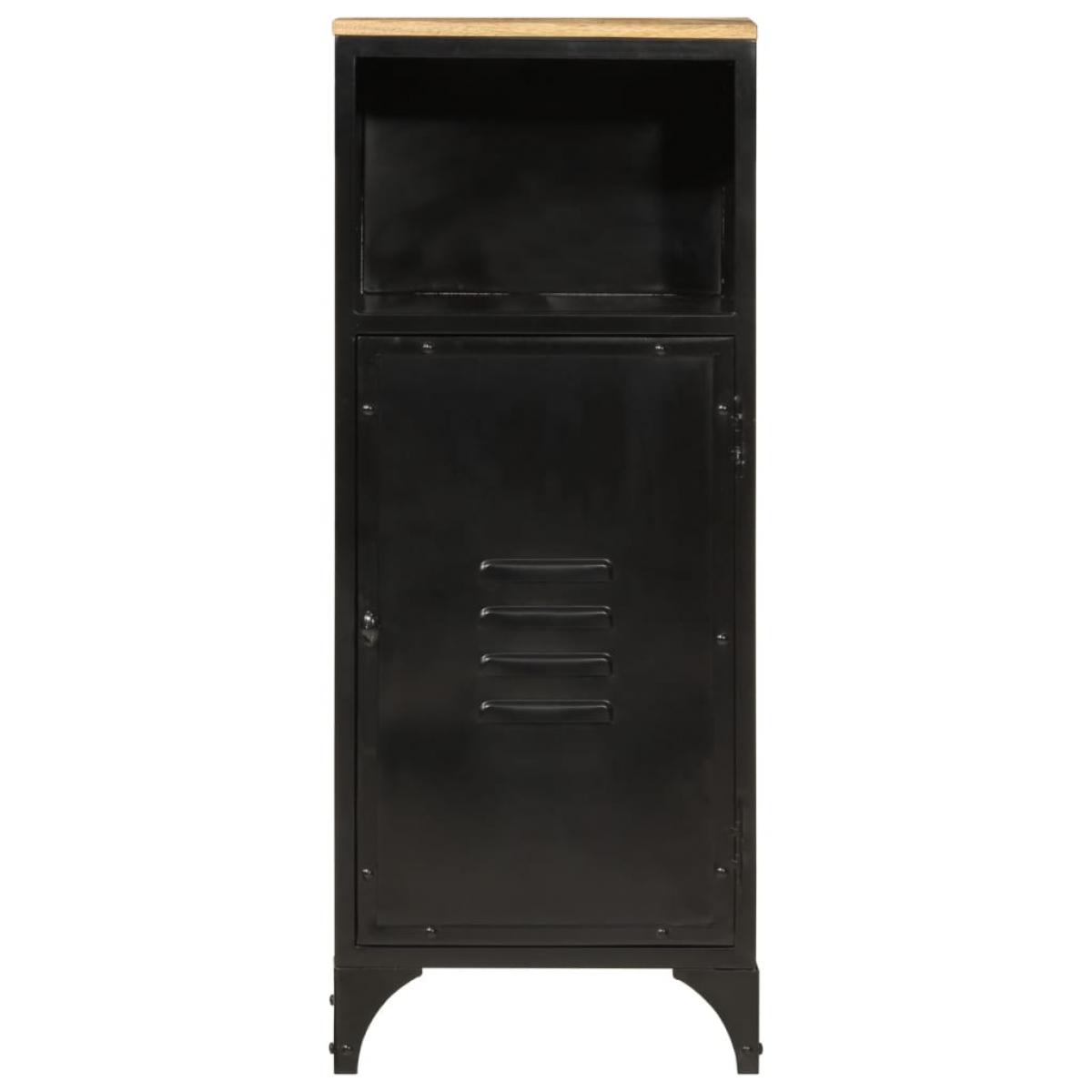 Mueble de baño hierro y madera maciza de mango 40x27x90 cm