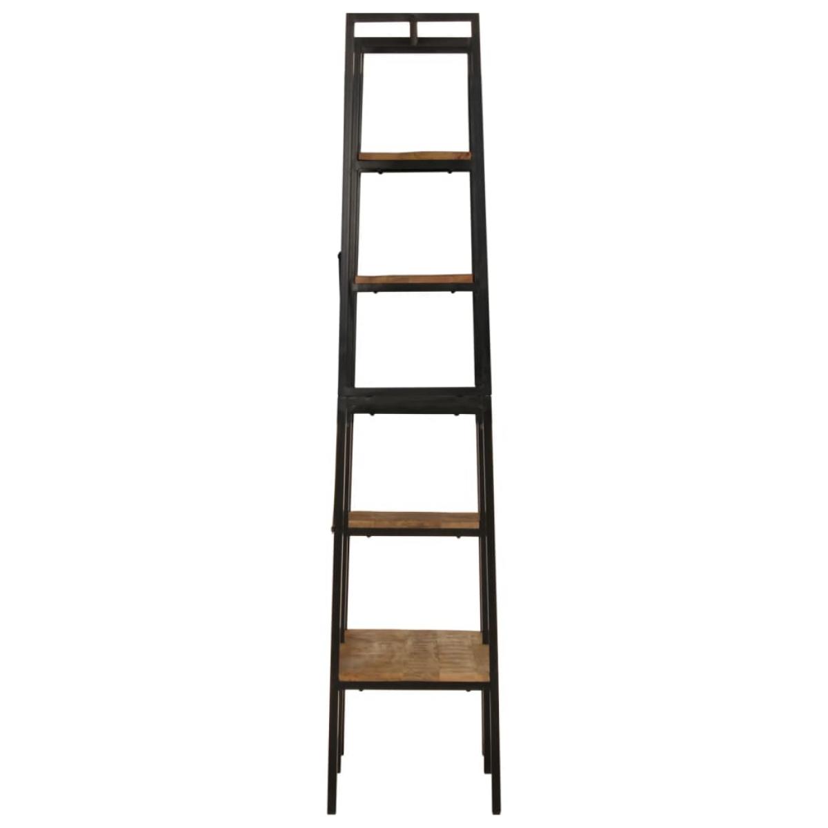 Perchero con ruedas madera maciza mango y hierro 90x40x190 cm