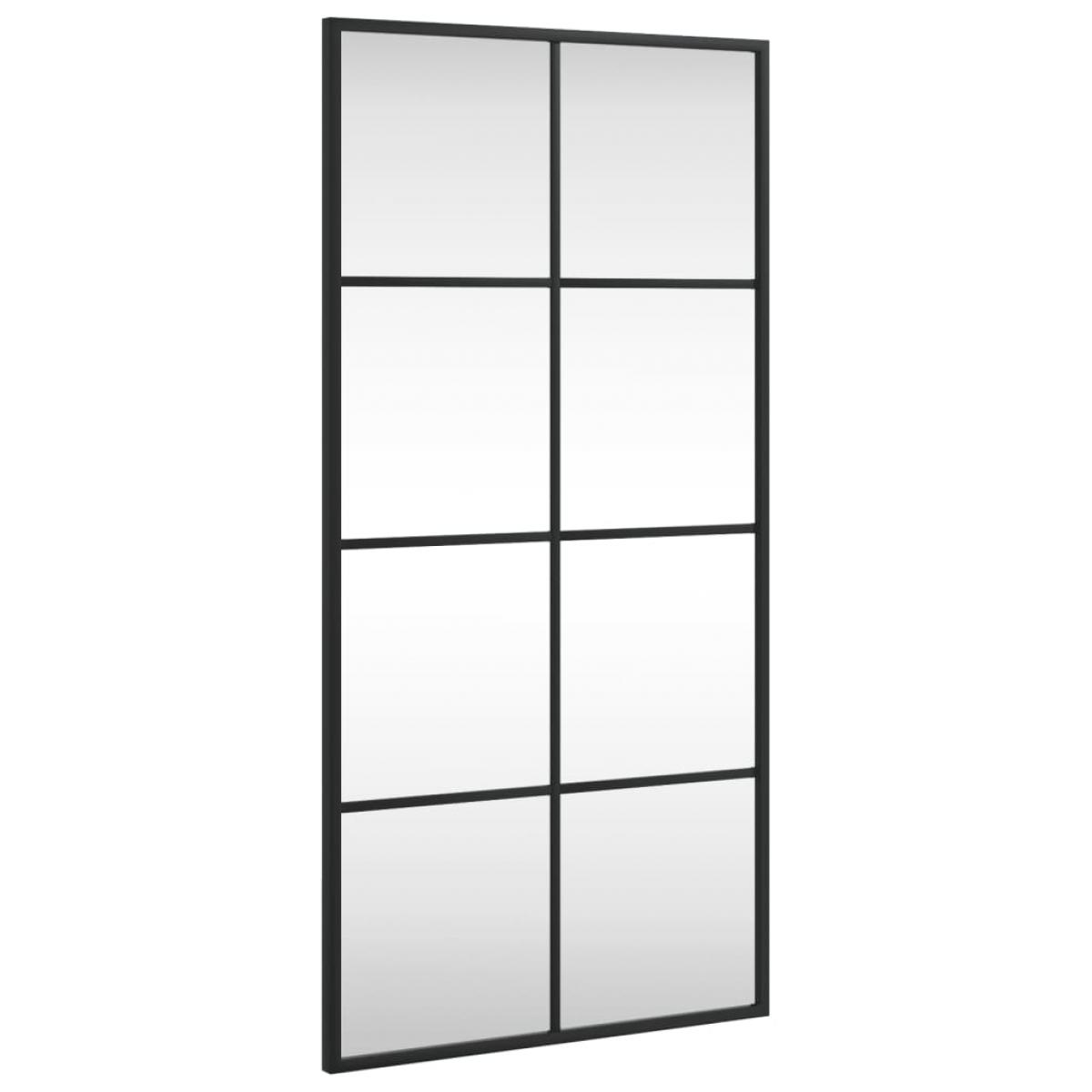 Espejo de pared rectangular de hierro negro 40x80 cm