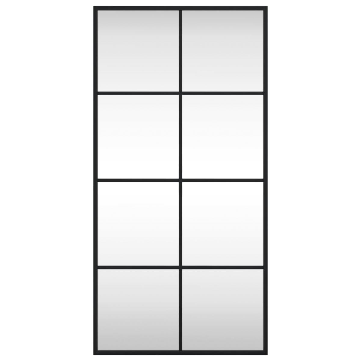 Espejo de pared rectangular de hierro negro 40x80 cm