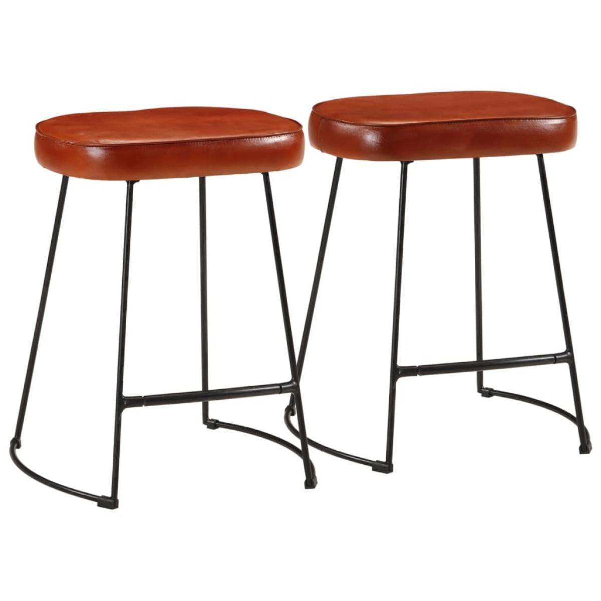 Taburetes de bar 2 uds marrón oscuro 40x29,5x53 cm