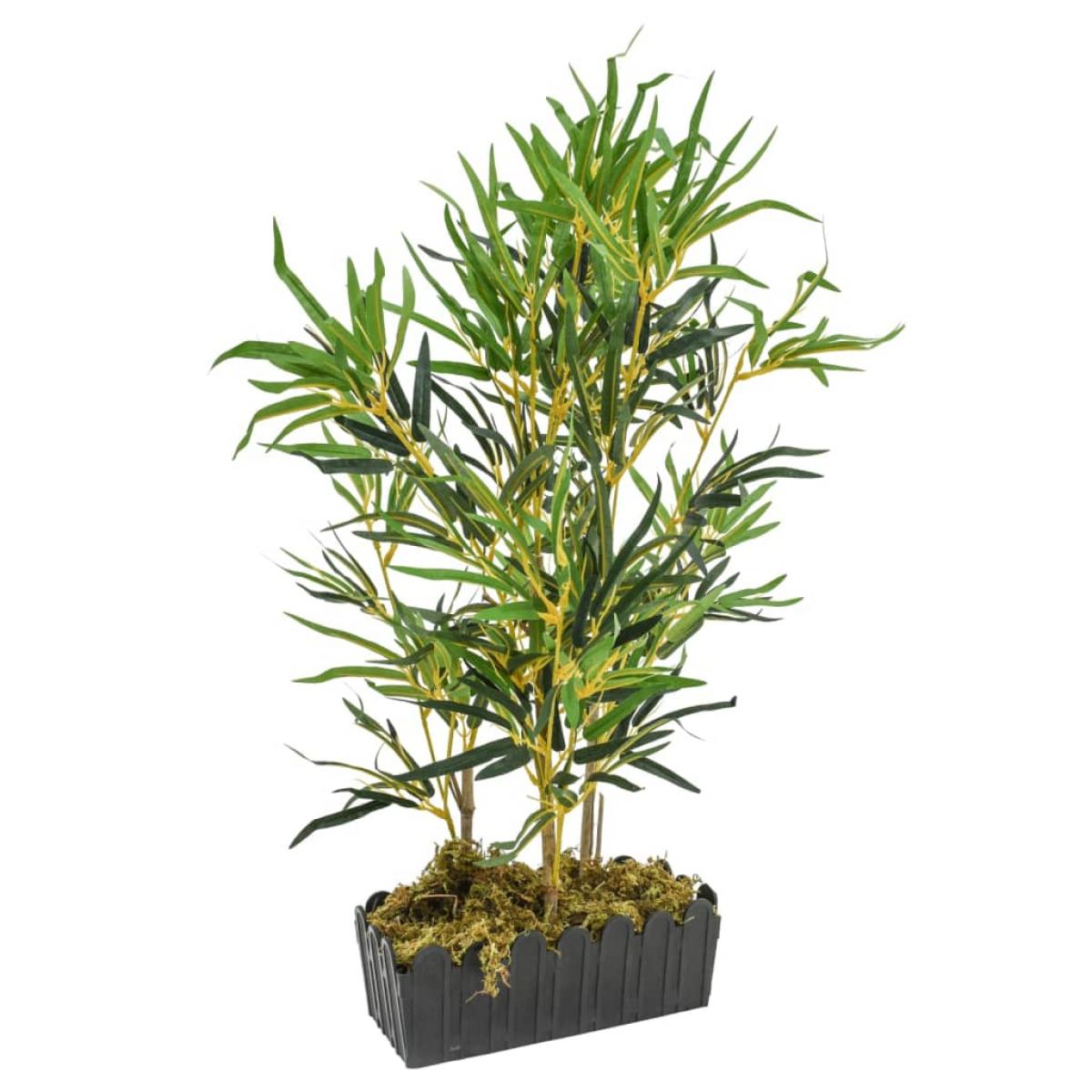 Árbol de bambú artificial con 368 hojas verde 80 cm