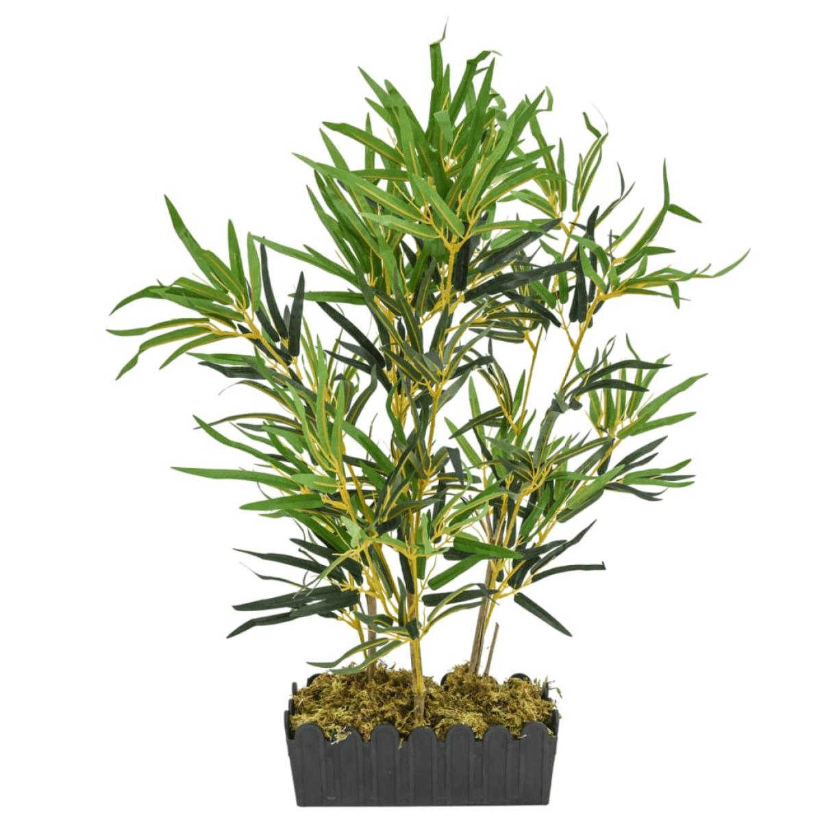Árbol de bambú artificial con 368 hojas verde 80 cm