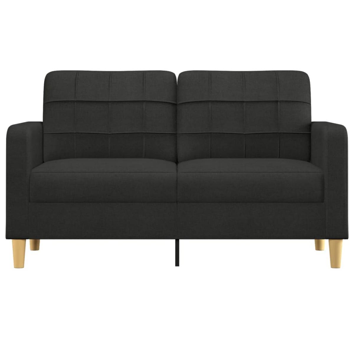 Sofá de 2 plazas de tela negro 140 cm