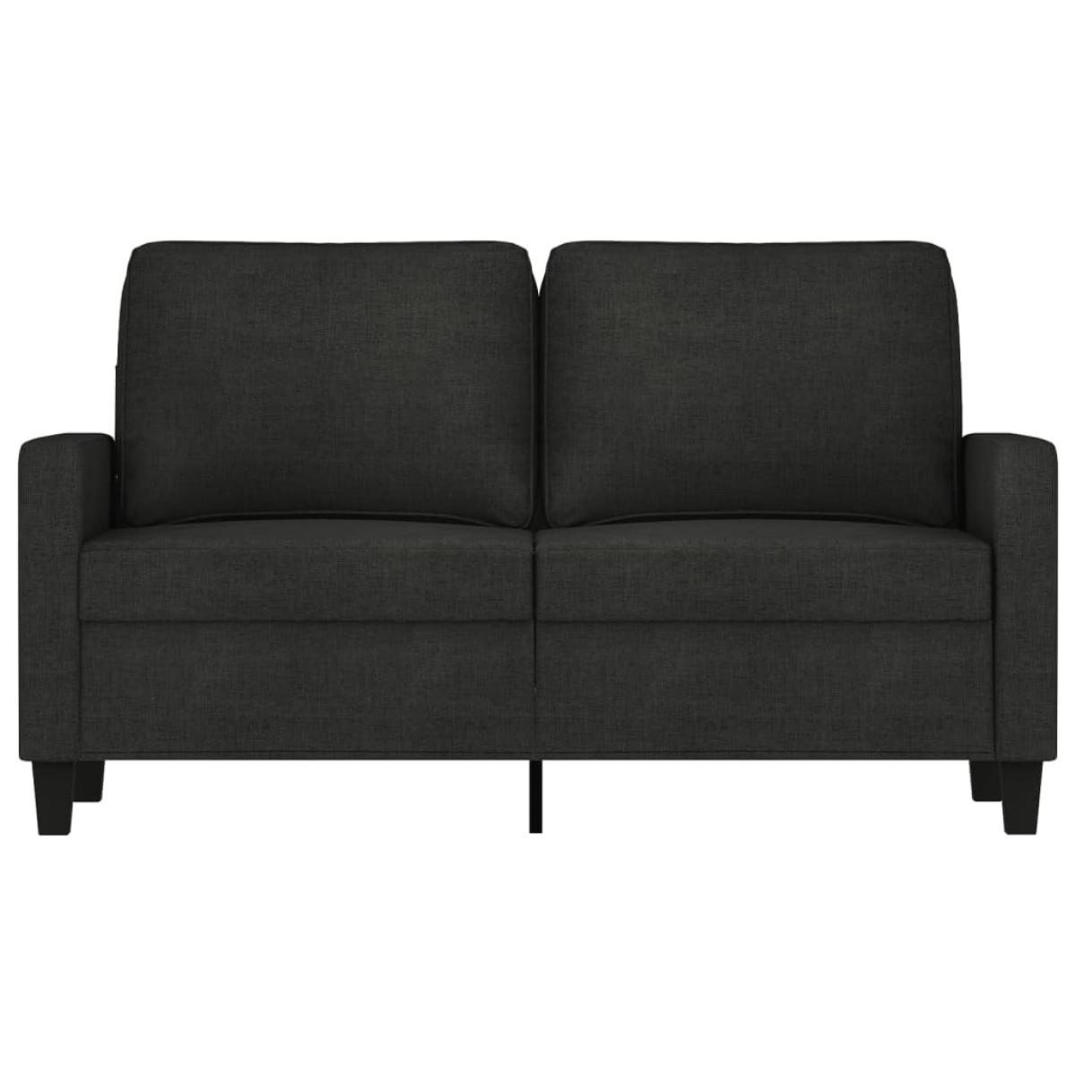 Sofá de 2 plazas de tela negro 120 cm