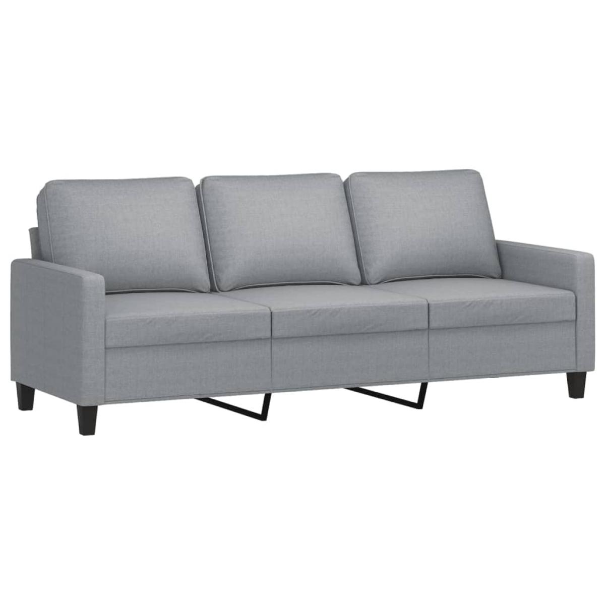Sofá de 3 plazas de tela gris claro 180 cm