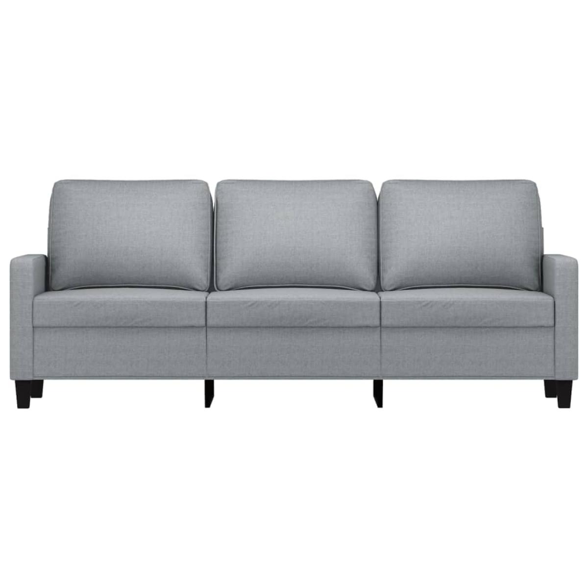 Sofá de 3 plazas de tela gris claro 180 cm