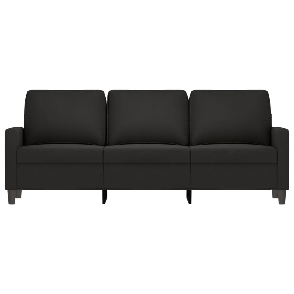 Sofá de 3 plazas terciopelo negro 180 cm