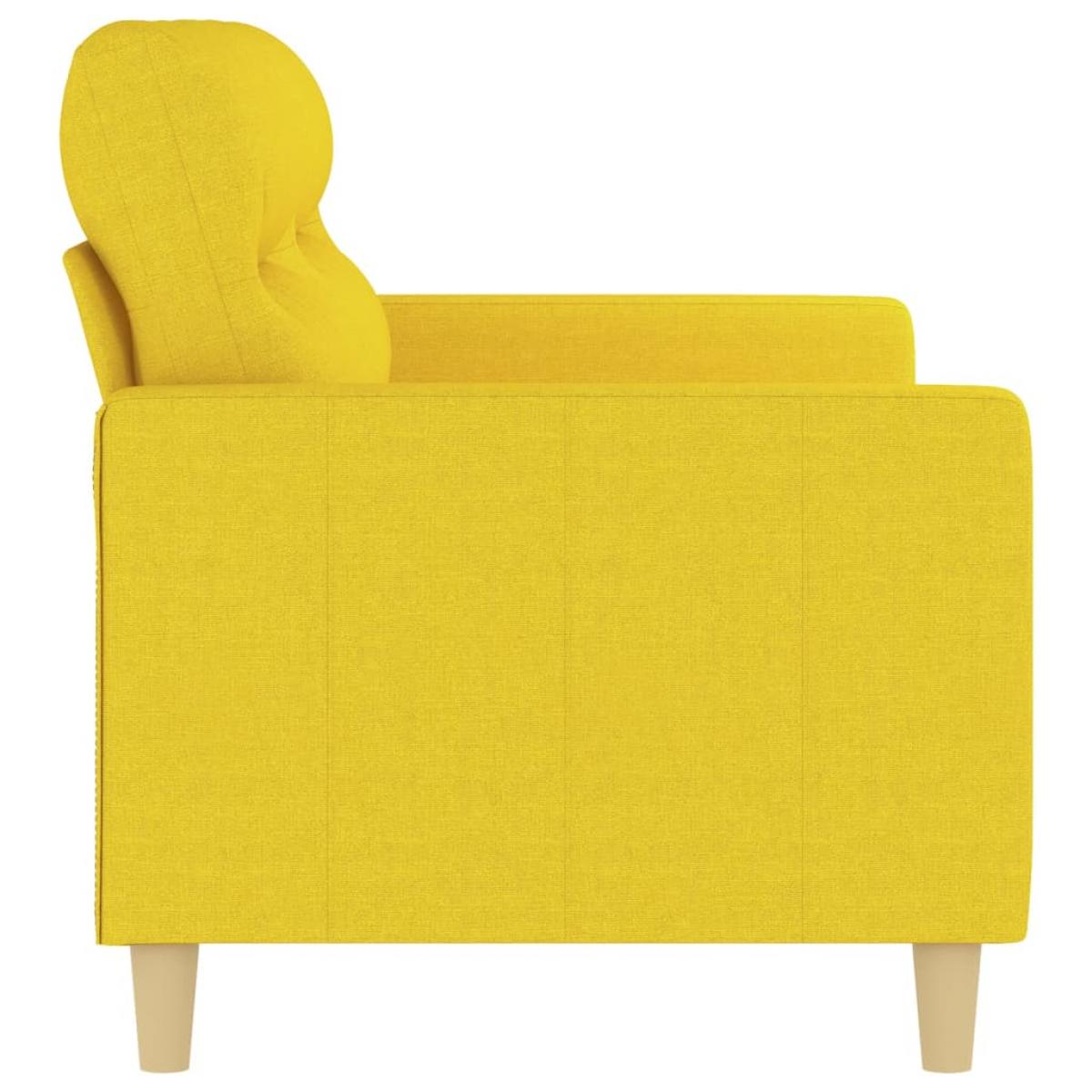Sofá de 2 plazas de tela amarillo claro 140 cm