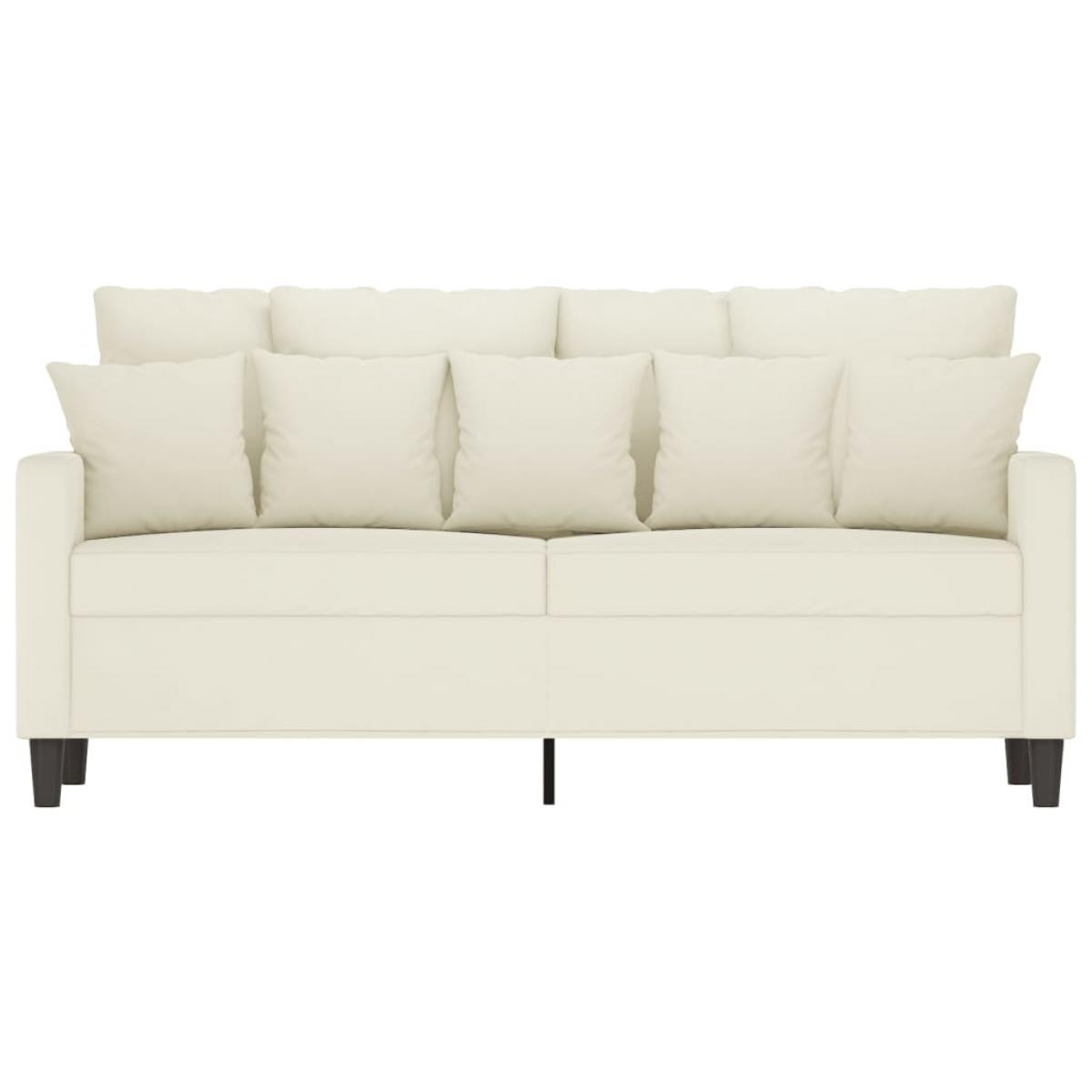 Sofá de 2 plazas terciopelo color crema 140 cm