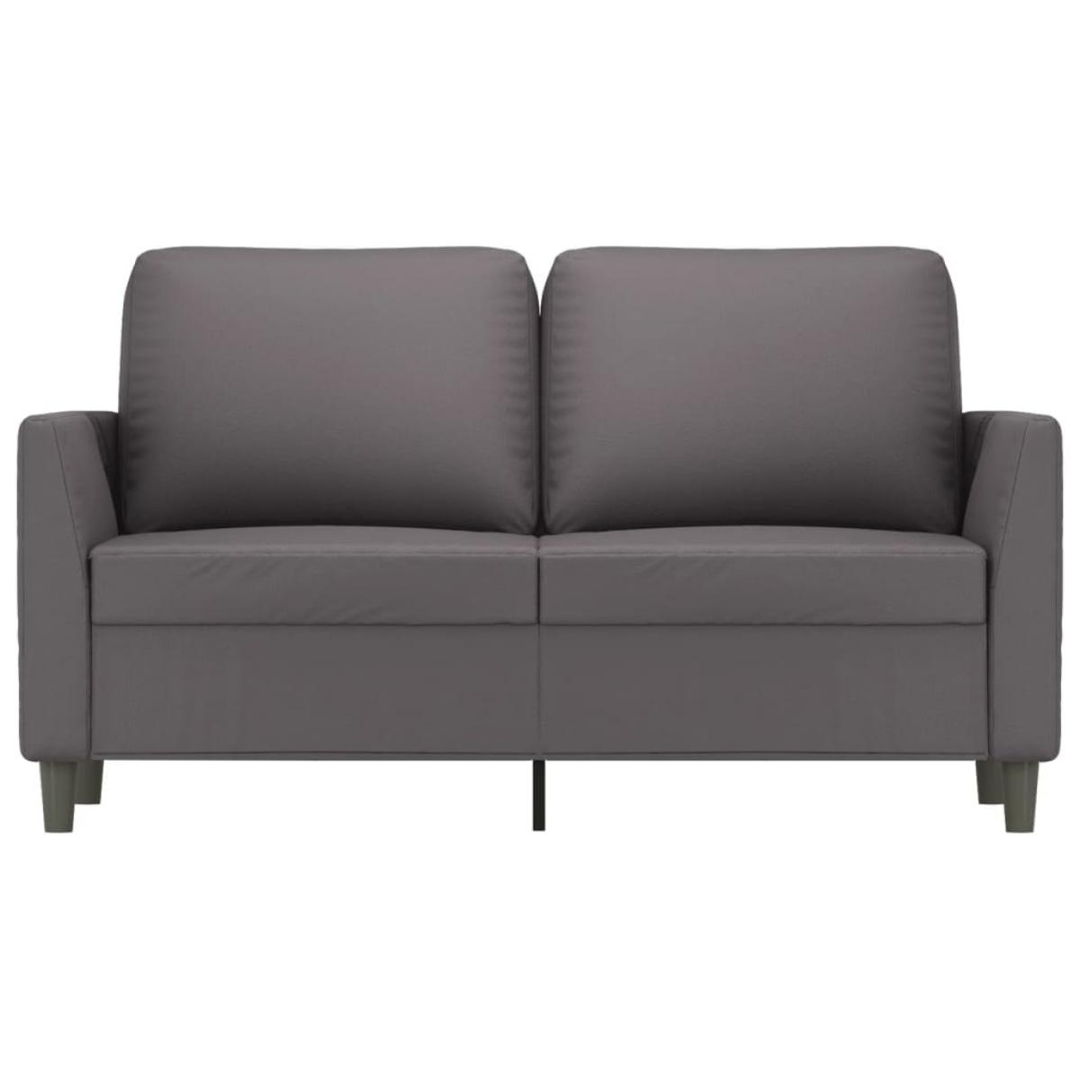 Sofá de 2 plazas de cuero sintético gris 120 cm