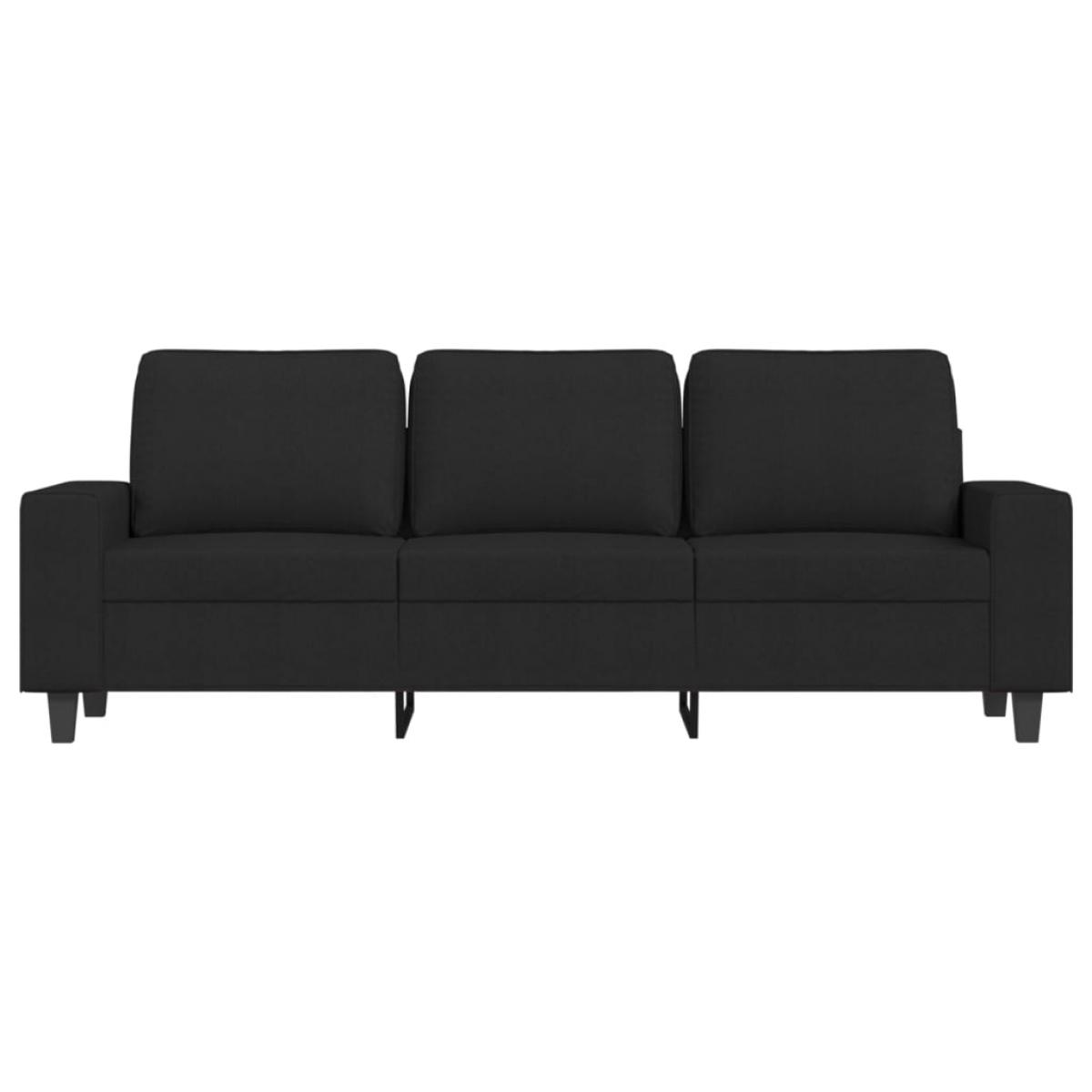 Sofá de 3 plazas de tela negro 180 cm