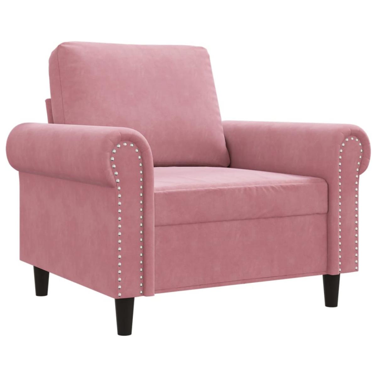 Sillón de terciopelo rosa 60 cm