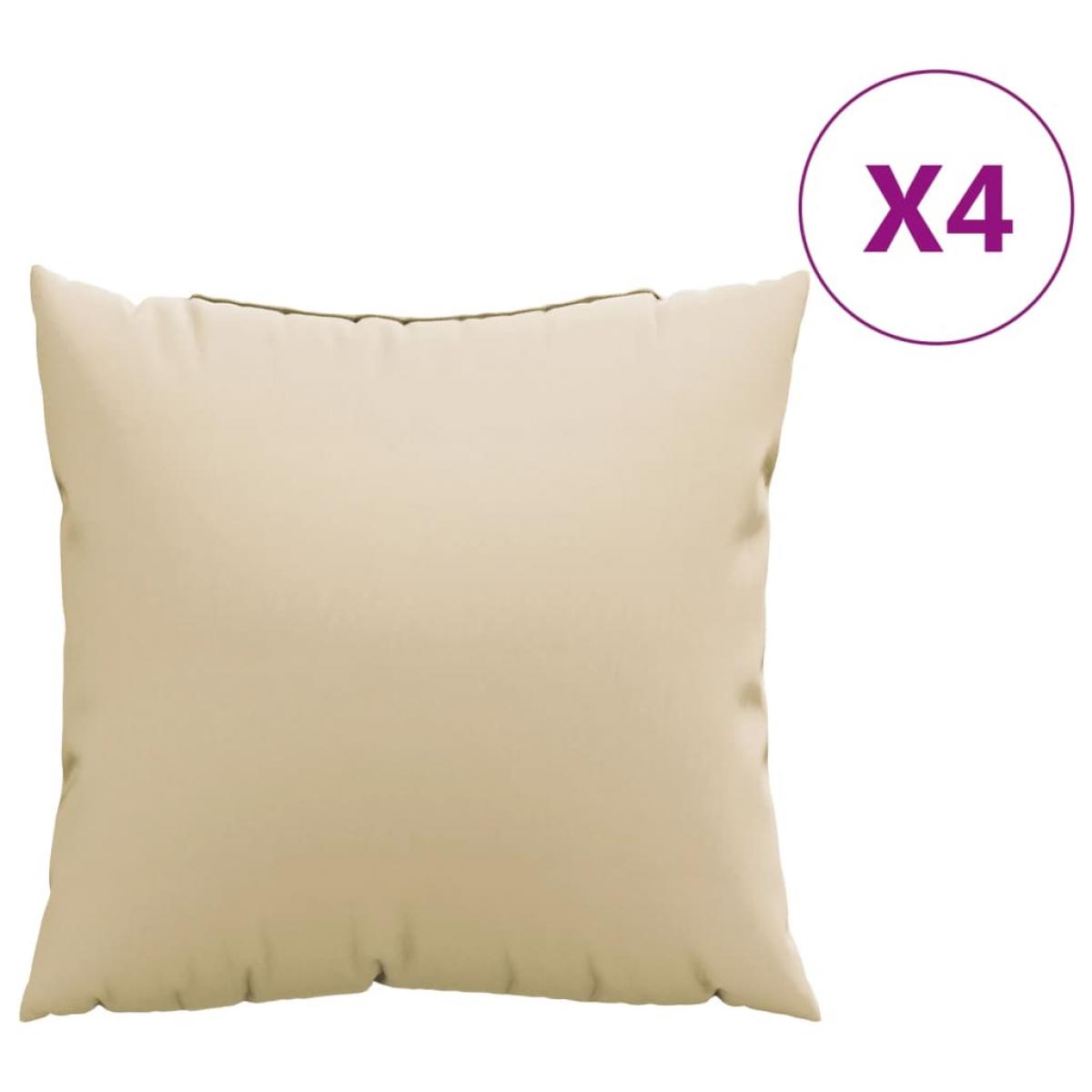 Cojines de sofá 4 unidades tela beige 50x50 cm