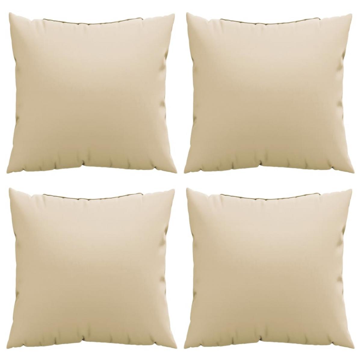 Cojines de sofá 4 unidades tela beige 50x50 cm