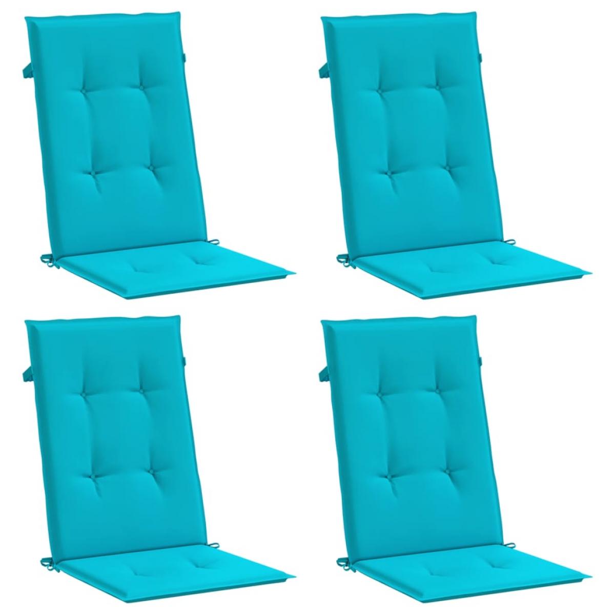 Cojines para sillas con respaldo alto 4 uds tela turquesa