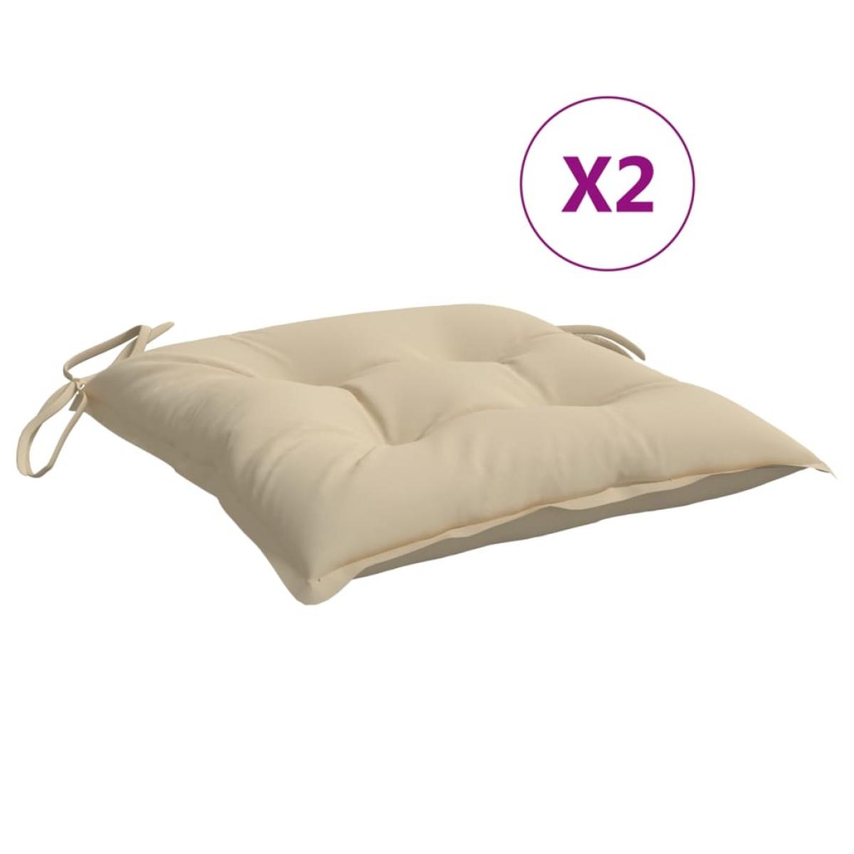 Cojines de silla de jardín 2 uds tela Oxford beige 40x40x7 cm