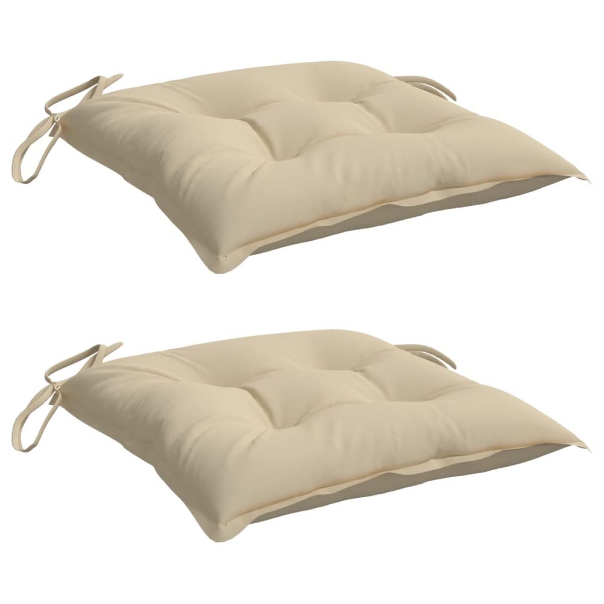 Cojines de silla de jardín 2 uds tela Oxford beige 40x40x7 cm