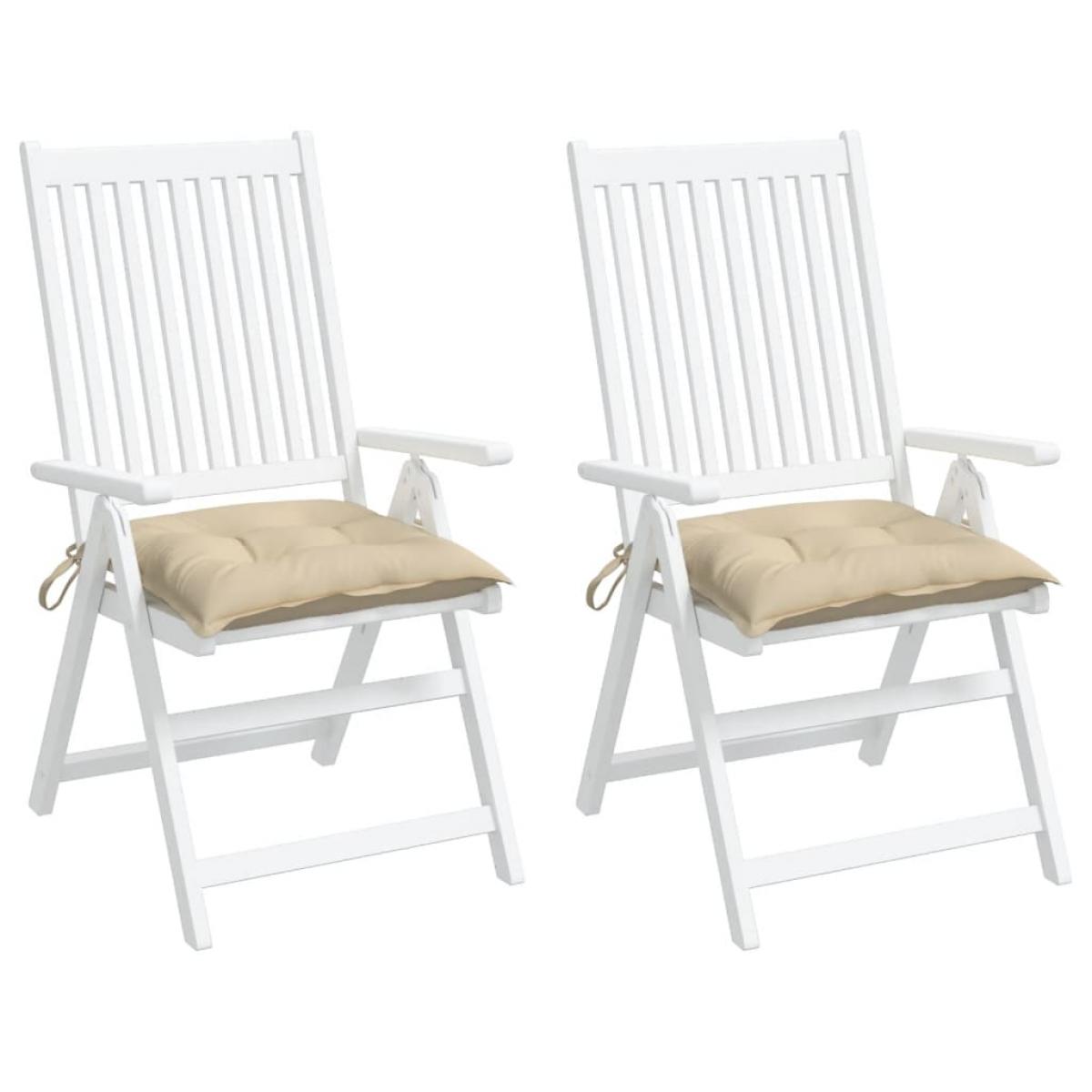 Cojines de silla de jardín 2 uds tela Oxford beige 40x40x7 cm