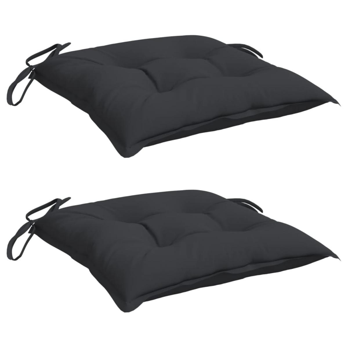 Cojines de silla de jardín 2 uds tela Oxford negro 40x40x7 cm