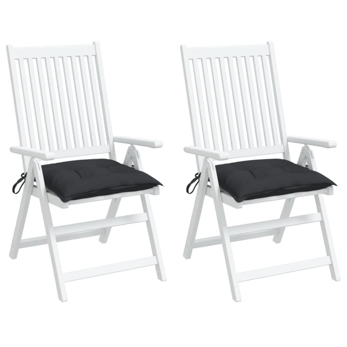 Cojines de silla de jardín 2 uds tela Oxford negro 40x40x7 cm