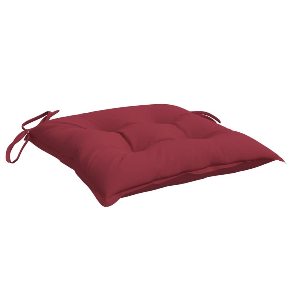 Cojines silla de jardín 4 uds tela Oxford rojo tinto 40x40x7 cm