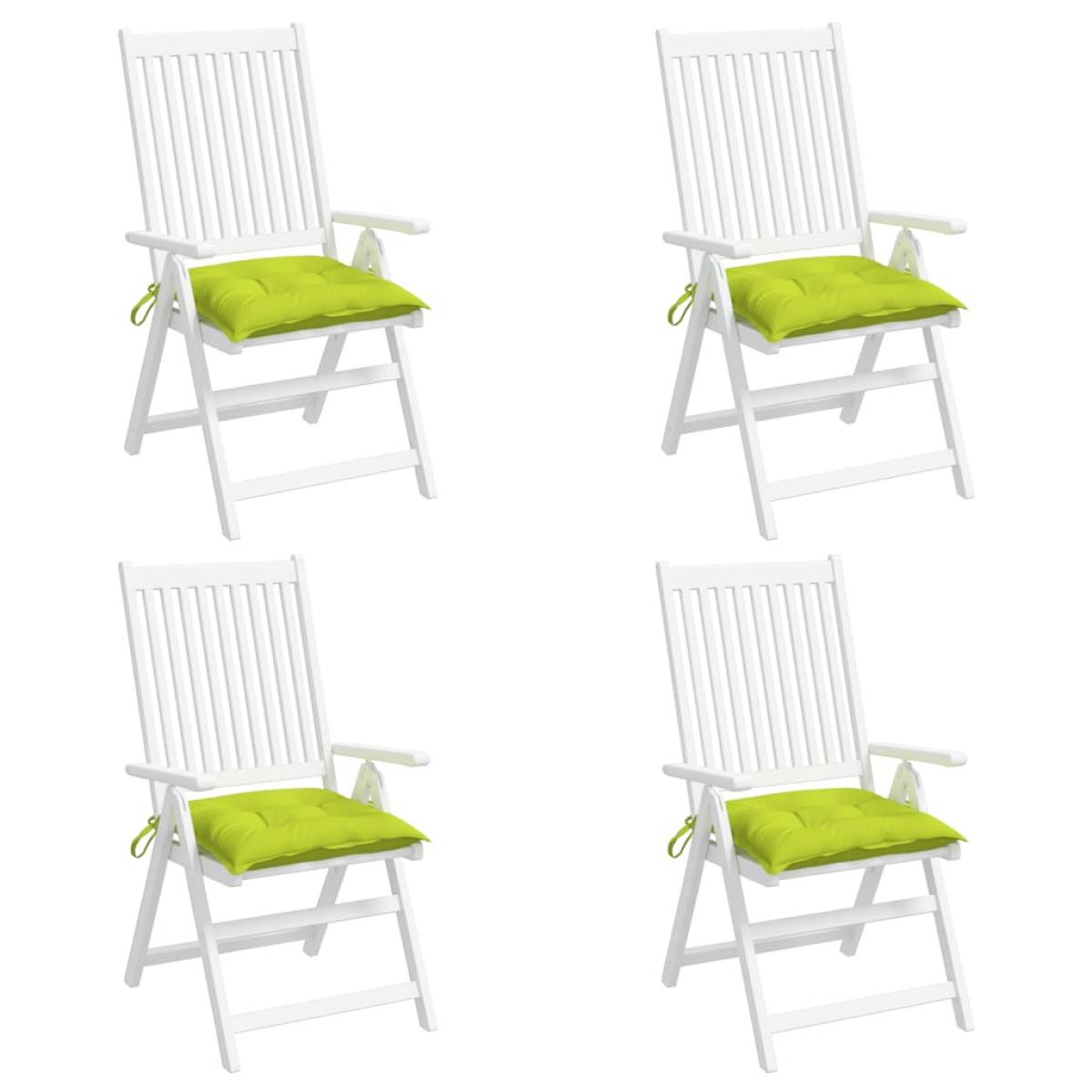 Cojines de silla de jardín 4 uds tela Oxford verde 40x40x7 cm