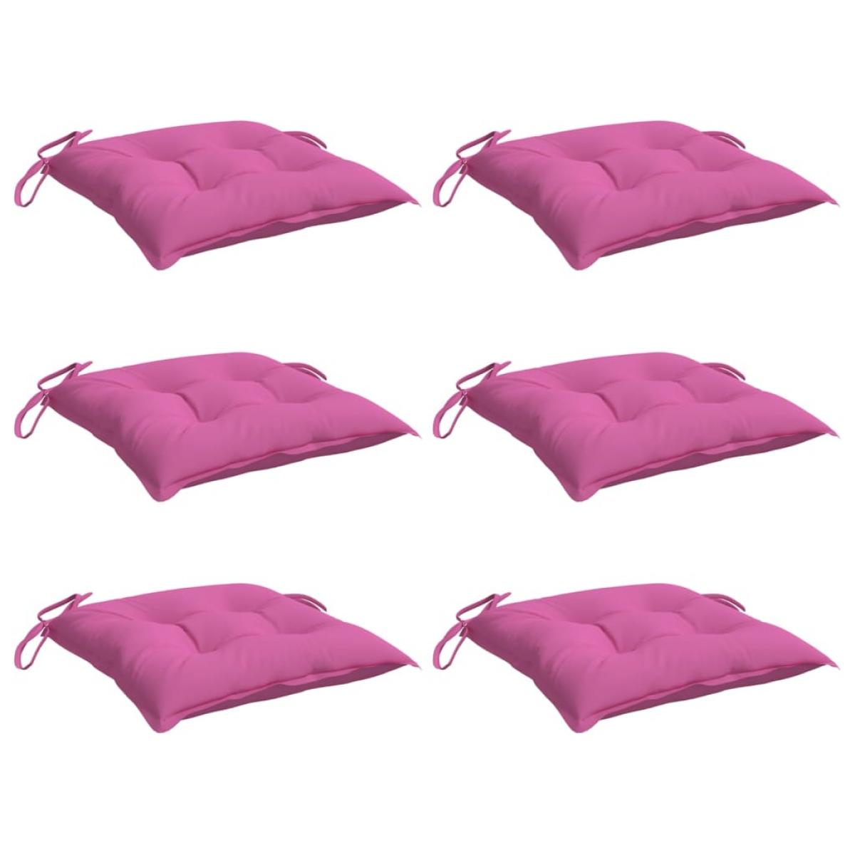 Cojines para silla 6 unidades tela rosa 40x40x7 cm