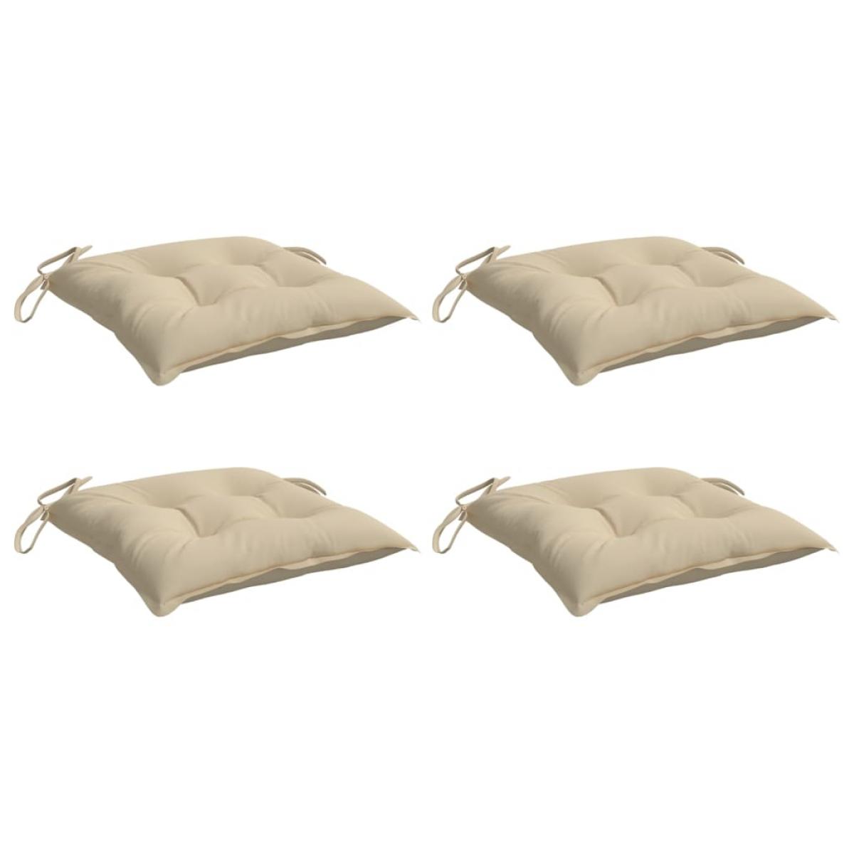 Cojines de palets de jardín 4 uds tela Oxford beige 50x50x7 cm