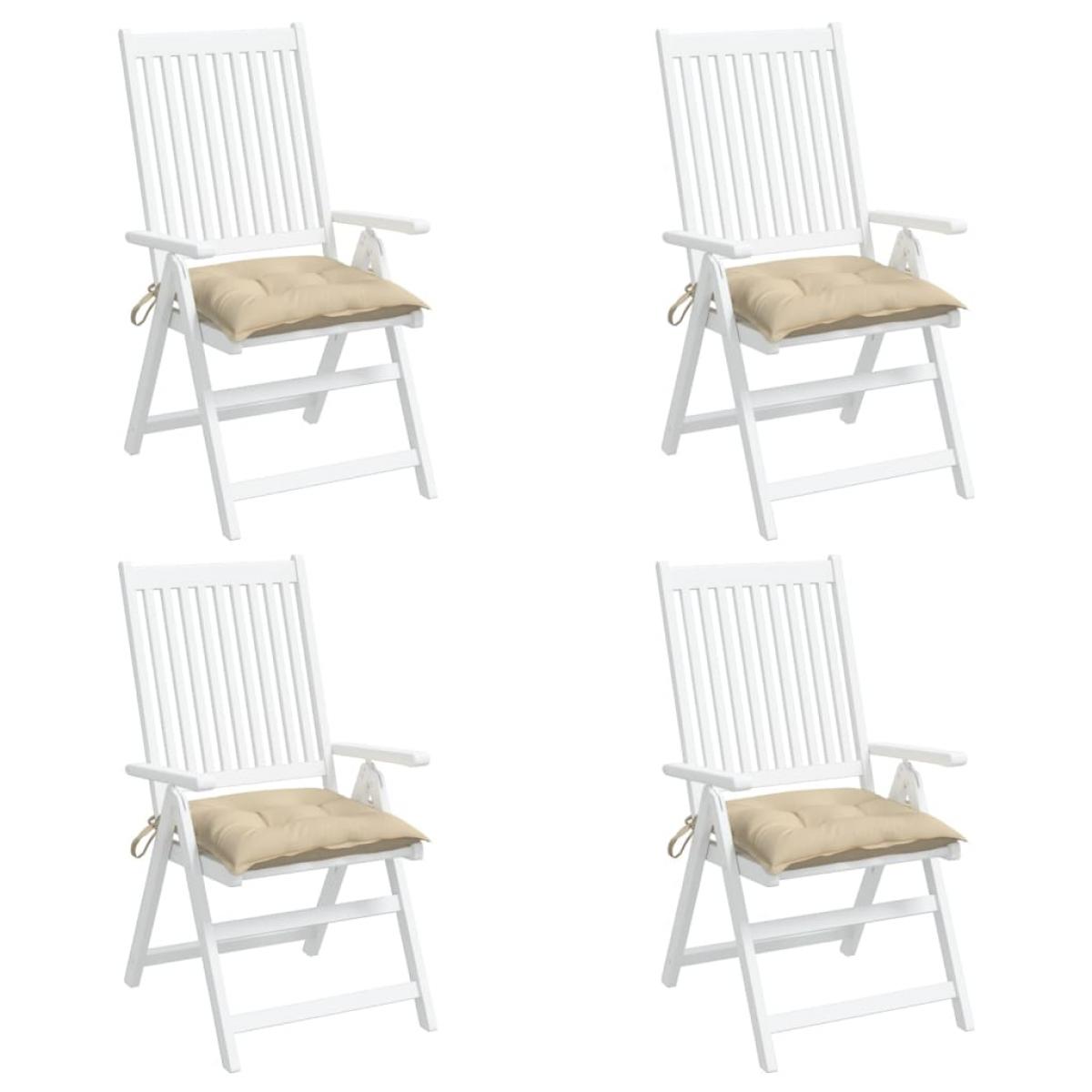 Cojines de palets de jardín 4 uds tela Oxford beige 50x50x7 cm