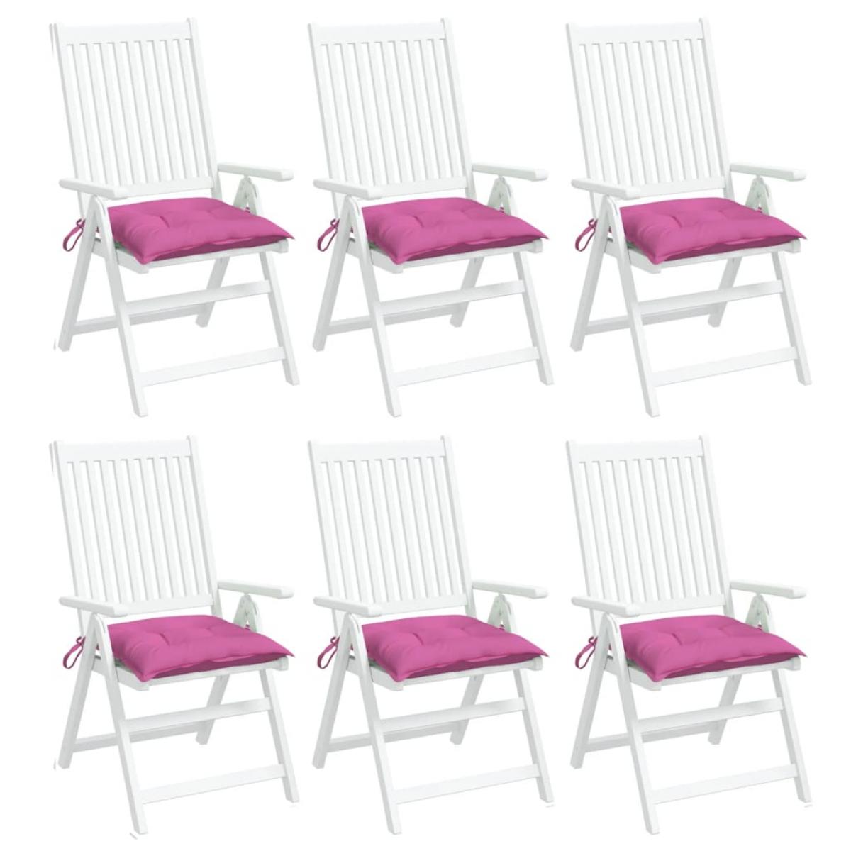 Cojines de silla 6 uds tela Oxford rosa 50x50x7 cm