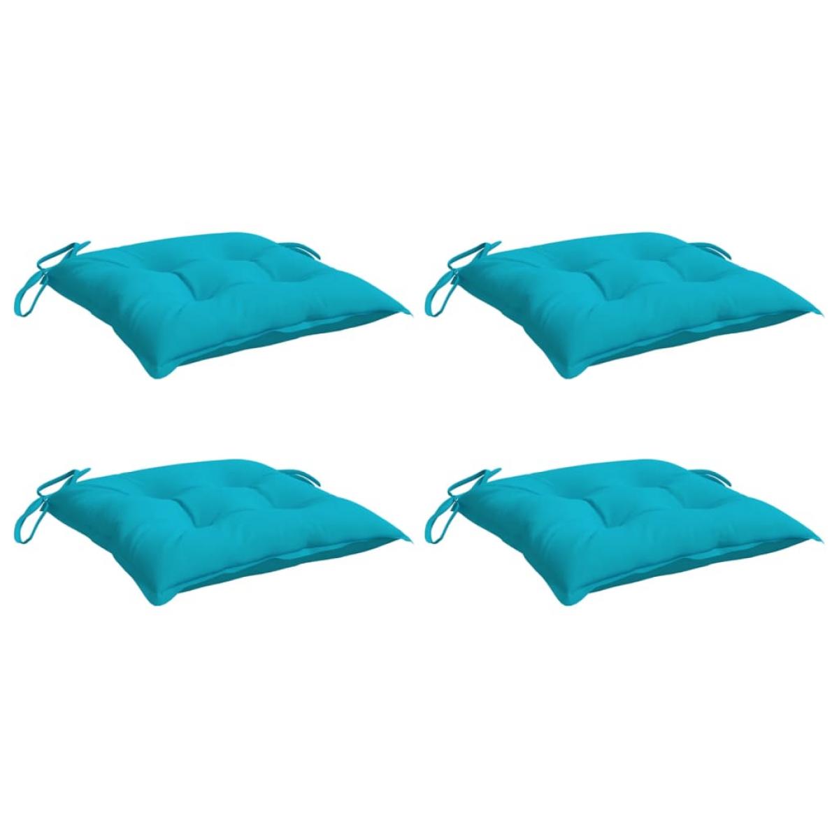 Cojines de silla 4 uds tela Oxford turquesa 50x50x7 cm