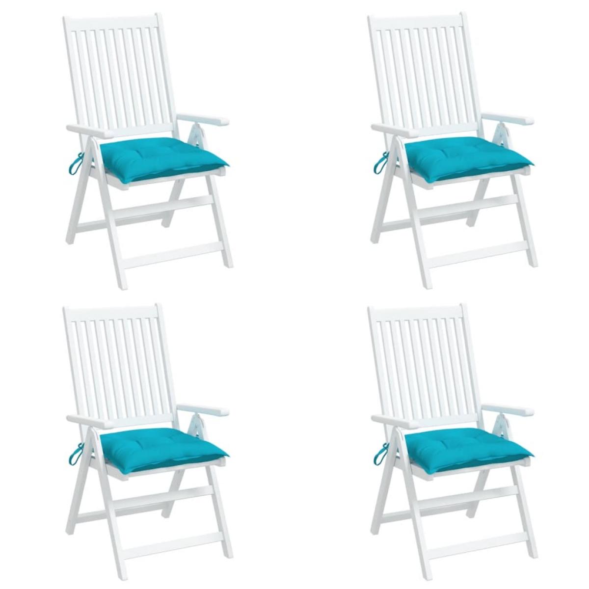 Cojines de silla 4 uds tela Oxford turquesa 50x50x7 cm