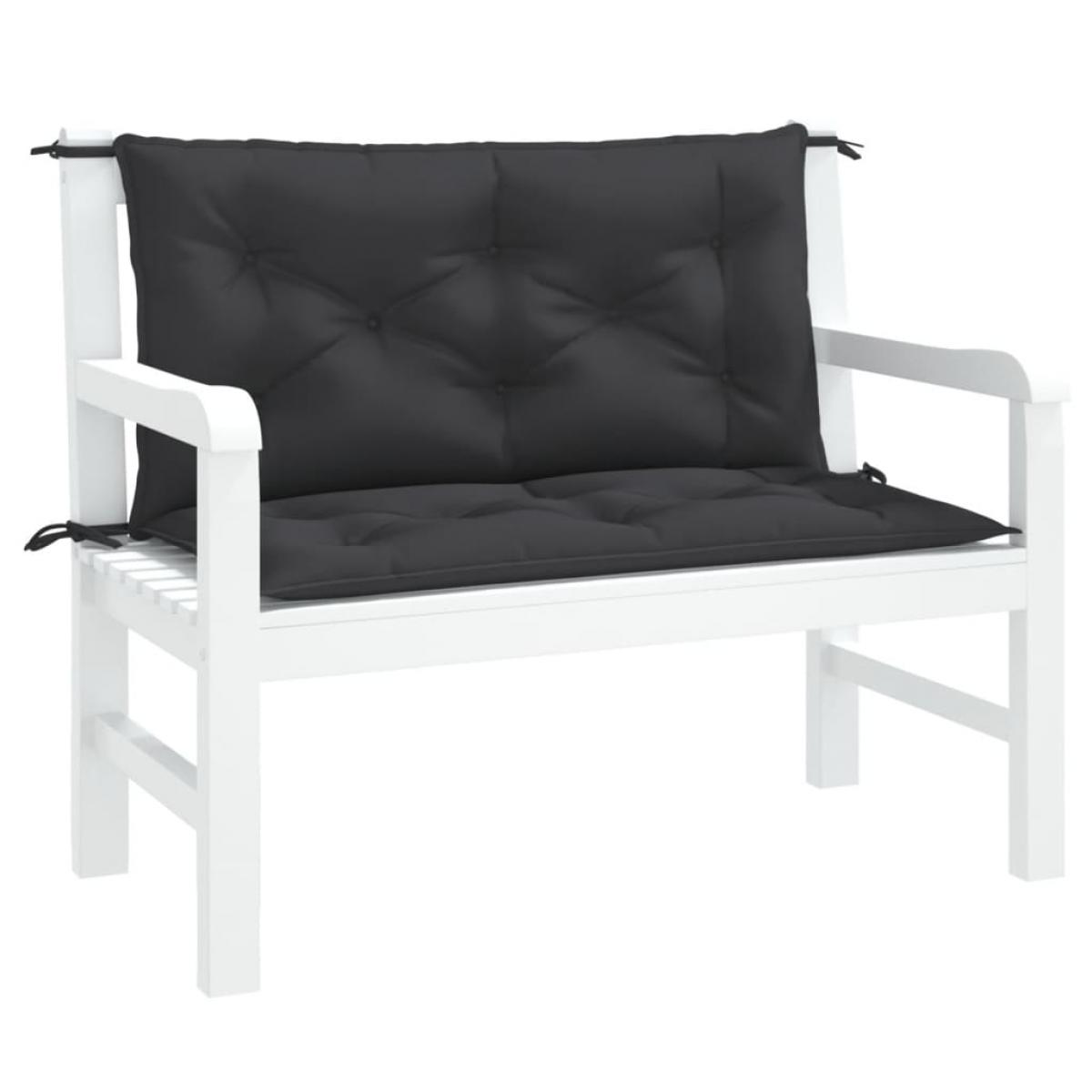 Cojines de banco de jardín 2 uds tela Oxford negro 100x50x7 cm