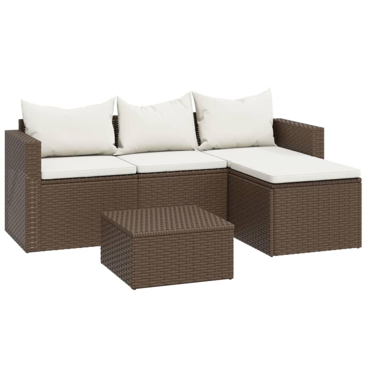 Set muebles de jardín ratán sintético marrón