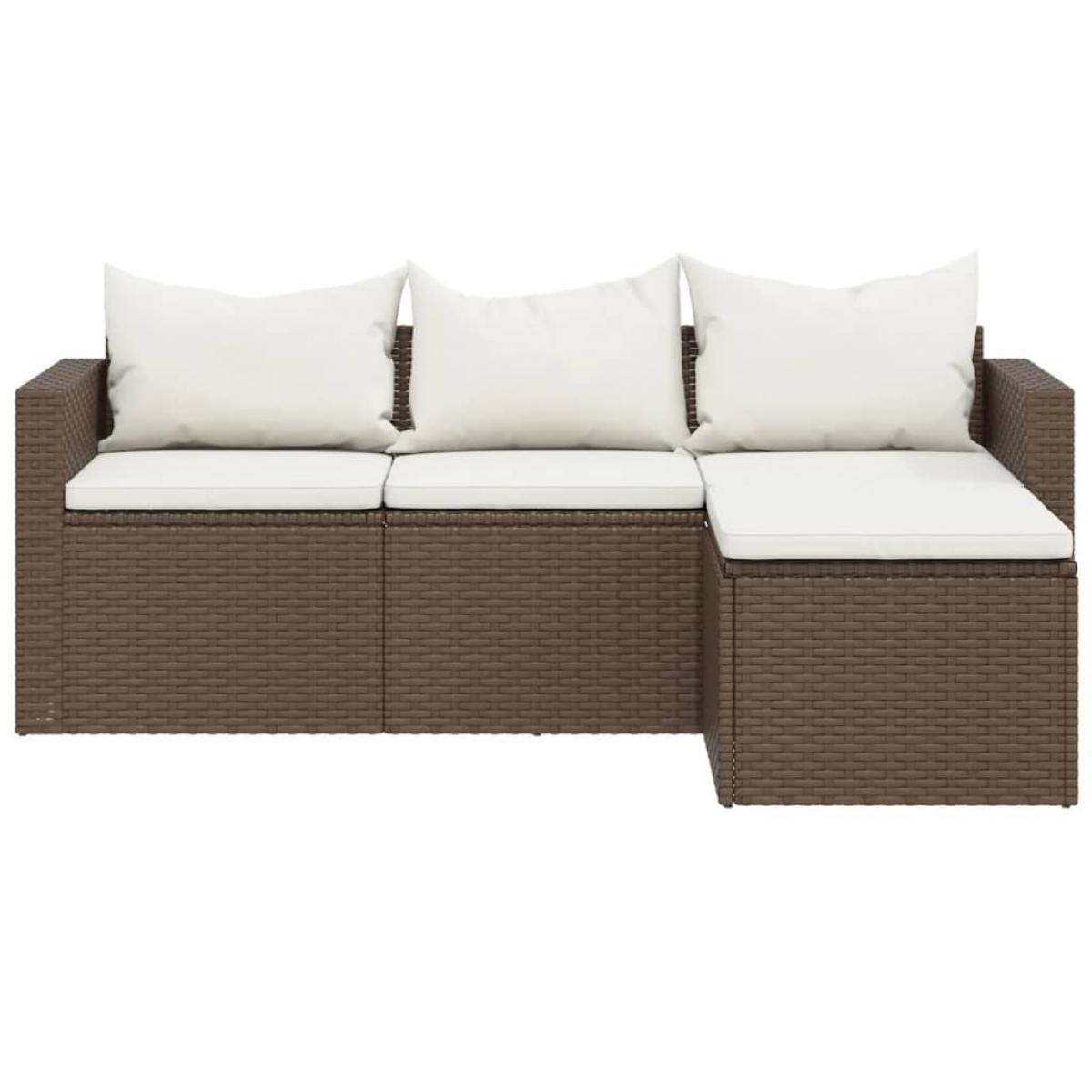 Set muebles de jardín ratán sintético marrón