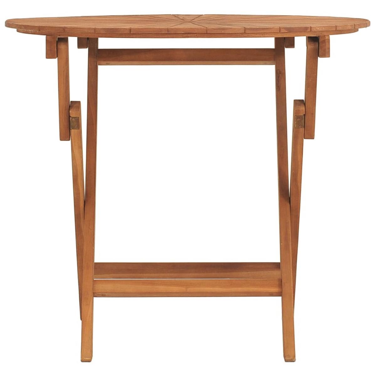 Mesa de jardín plegable madera maciza de teca Ø 85x75 cm
