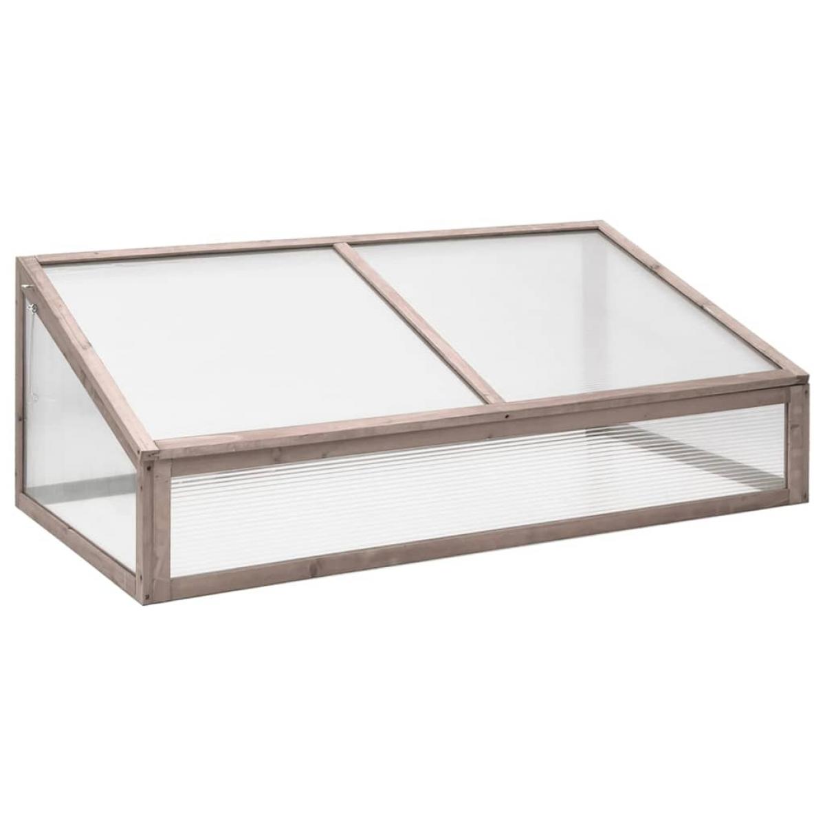 Invernadero madera de abeto gris 110x58,5x39 cm