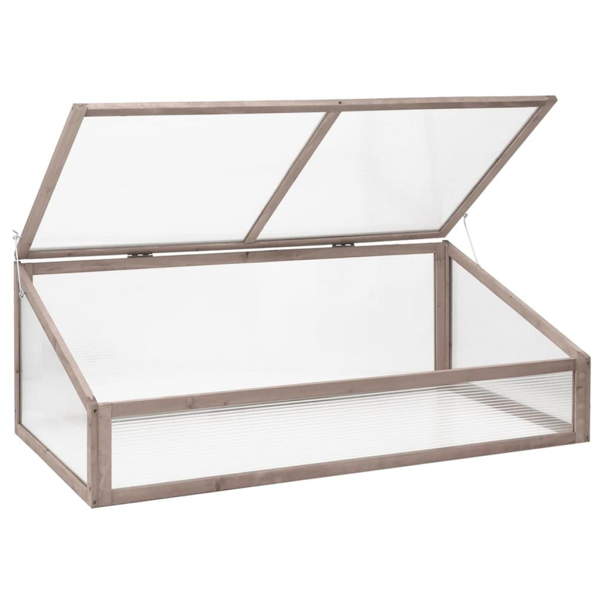 Invernadero madera de abeto gris 110x58,5x39 cm