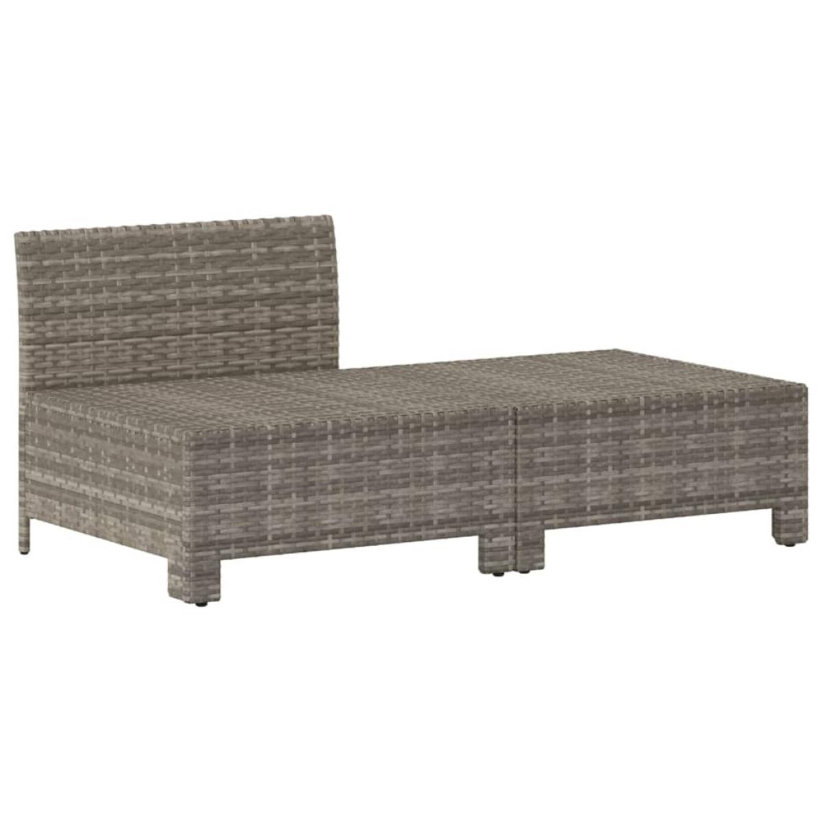 Set de muebles de jardín 2 pzas cojines ratán sintético gris