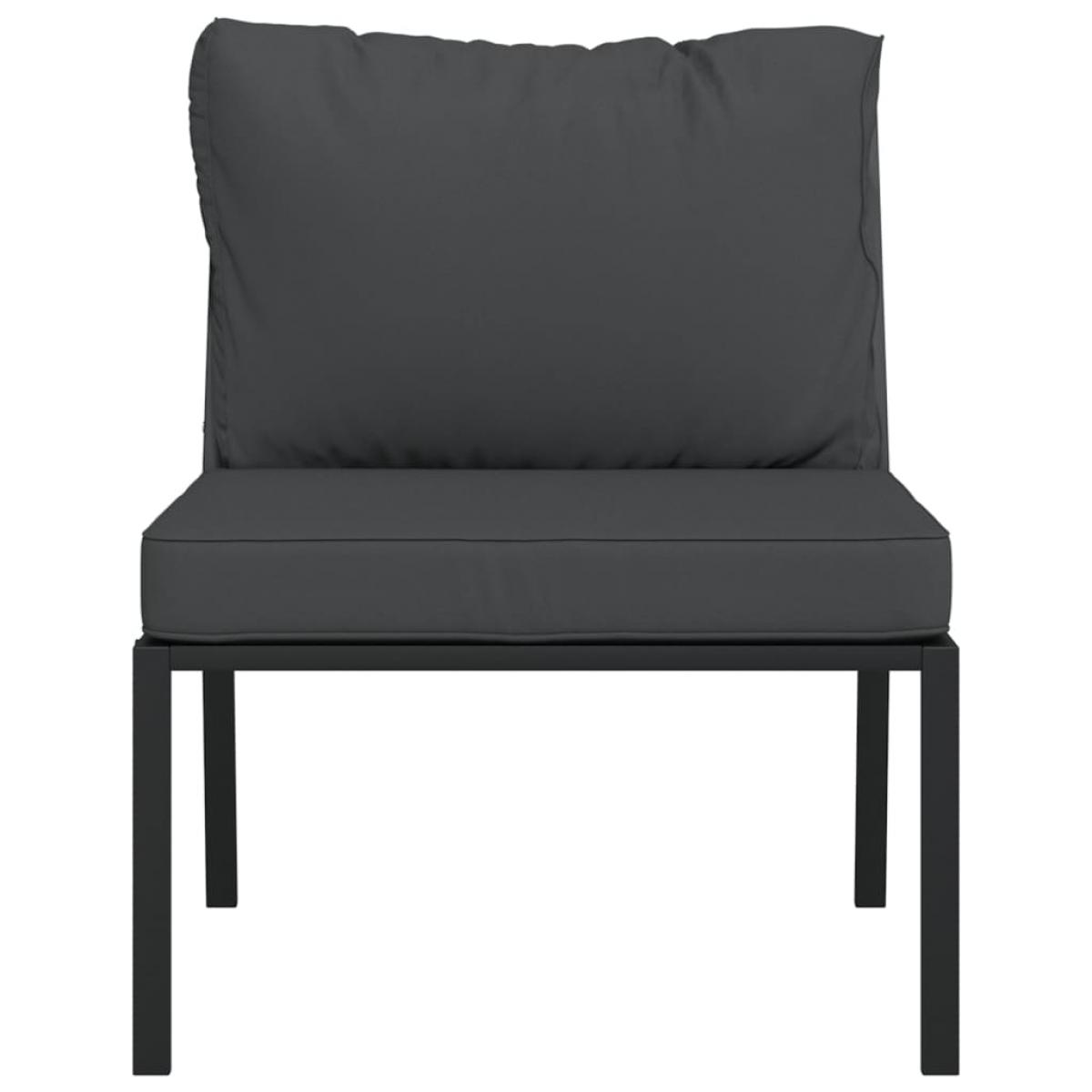 Sillas de jardín 2 uds acero con cojines gris 60x74x79 cm