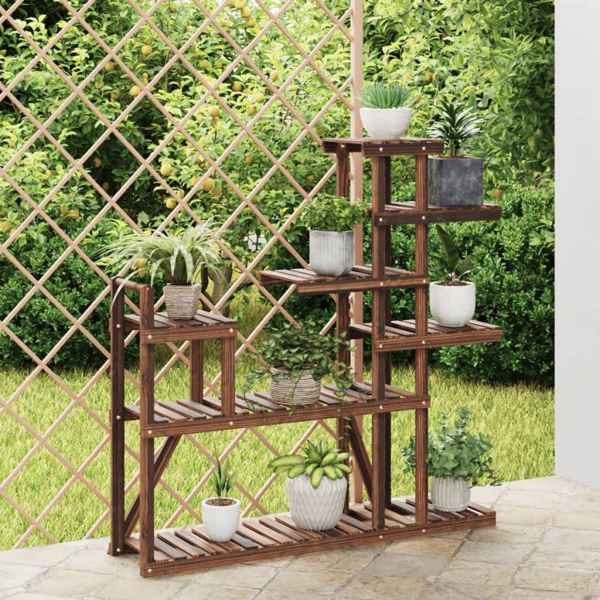 Soporte para flores de madera maciza abeto 110x25x111 cm