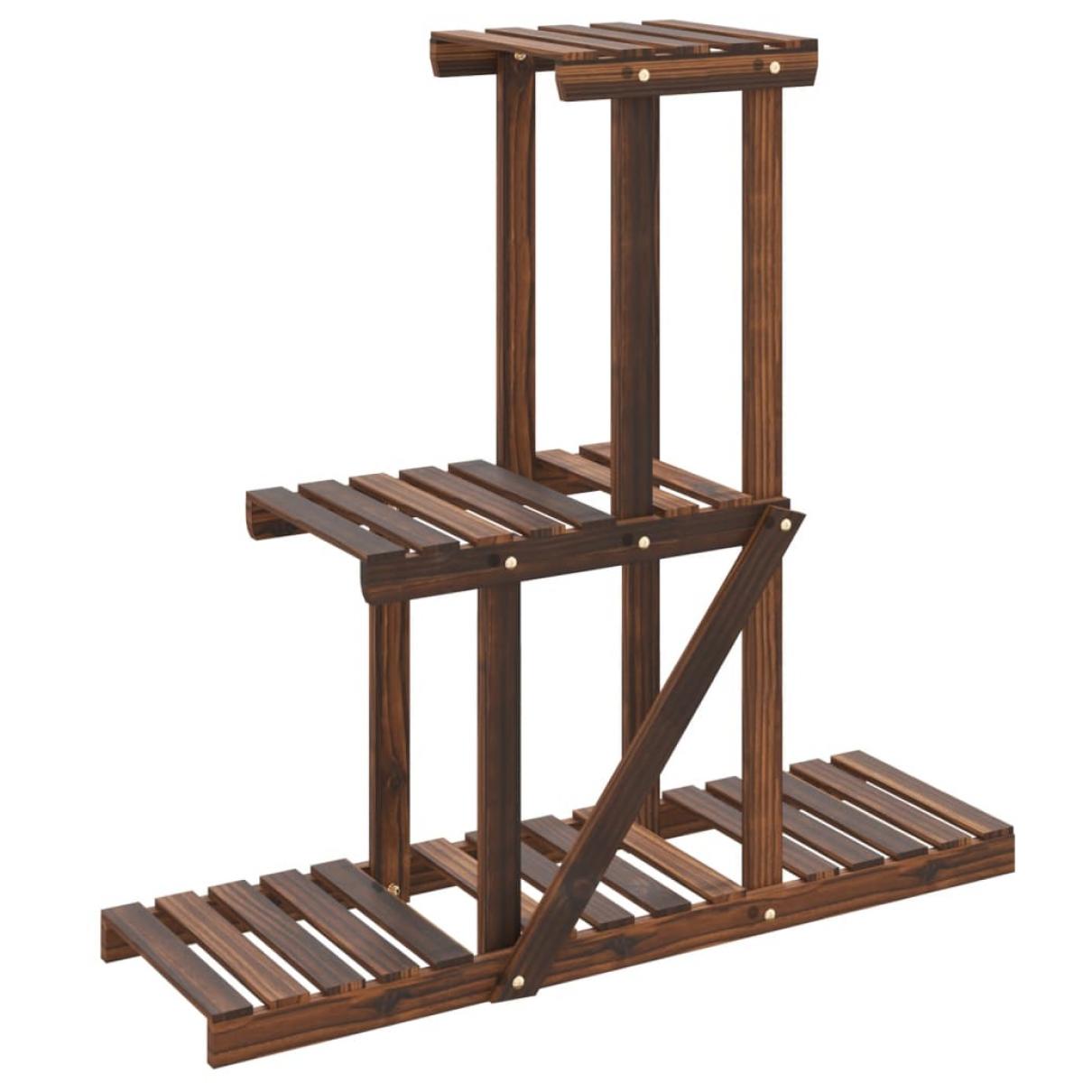 Soporte para flores de madera maciza abeto 81x25x75,5 cm