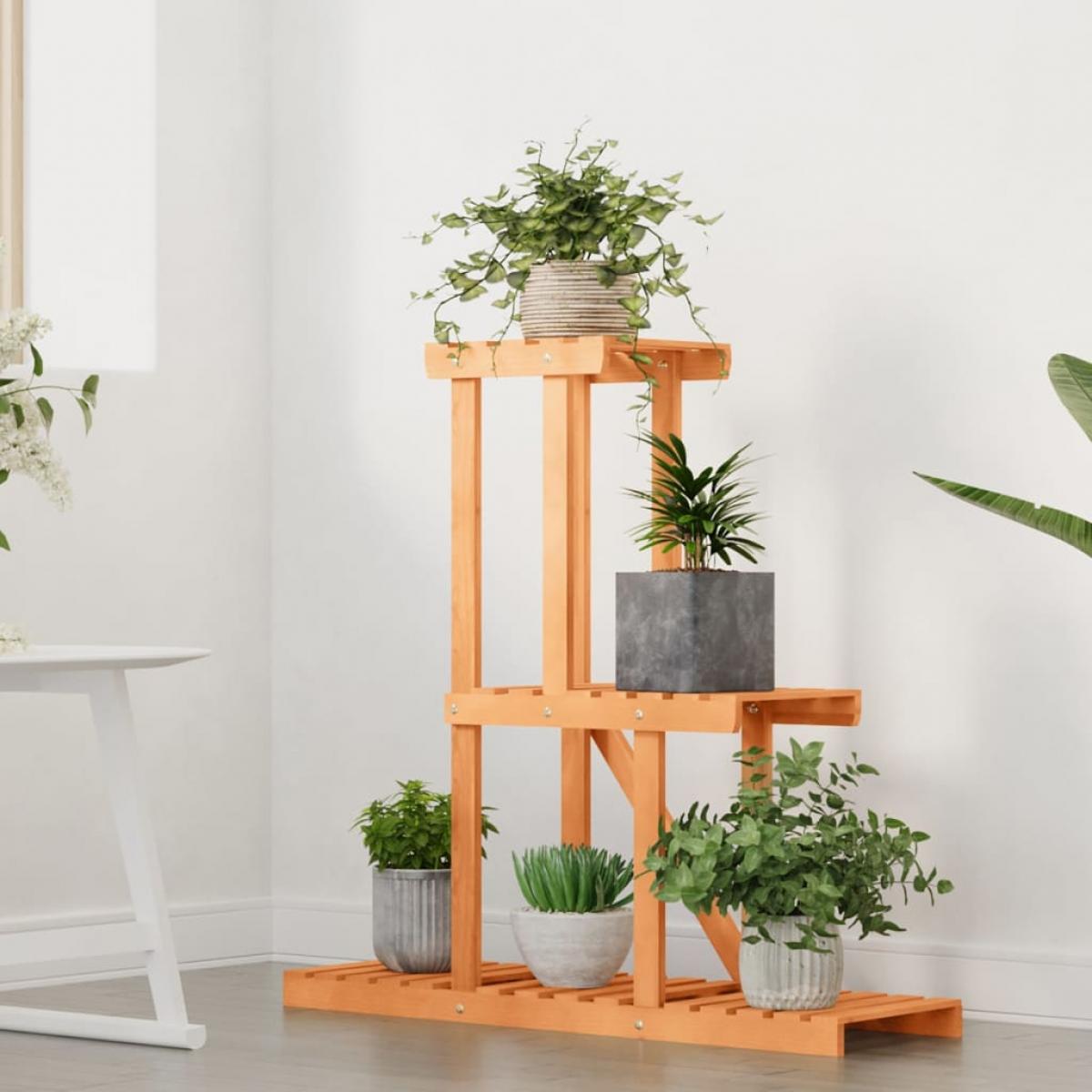 Soporte para flores de madera maciza abeto 81x25x75,5 cm