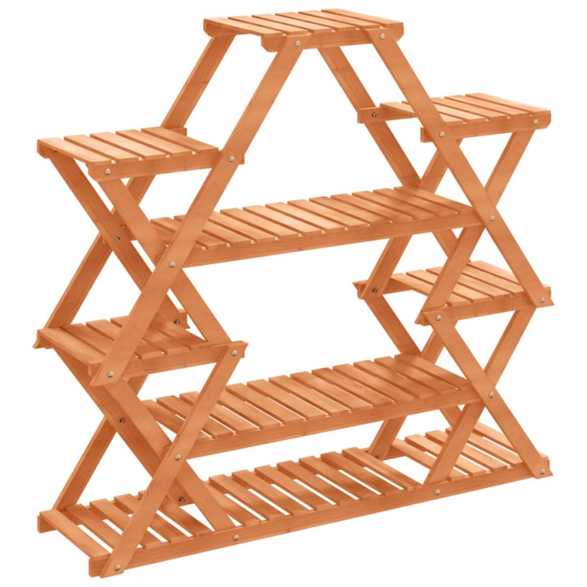 Soporte para flores de madera maciza abeto 110x25x105 cm