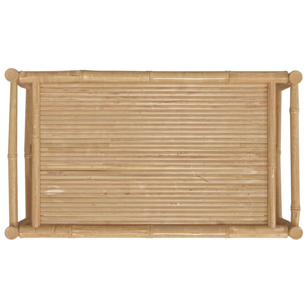 Mesa de centro de jardín bambú 100x55x33 cm