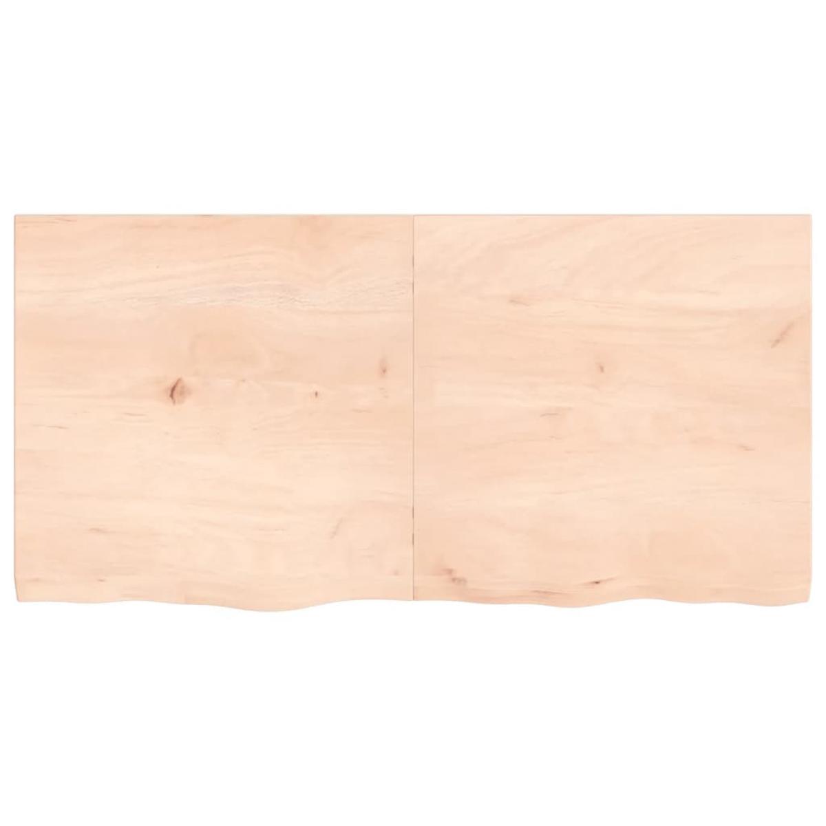 Estante de pared madera maciza roble sin tratar 120x60x(2-4) cm